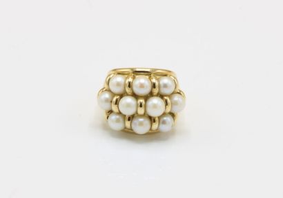 18K (750/1000) yellow gold signet ring set...