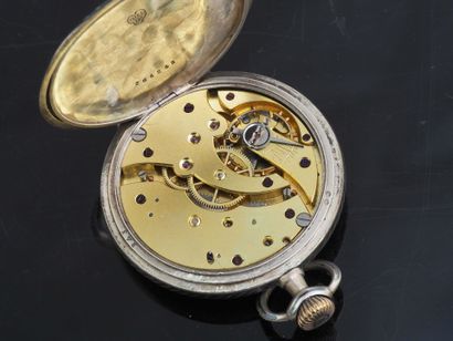 LIP
Montre de gousset en argent niellé. Boitier...