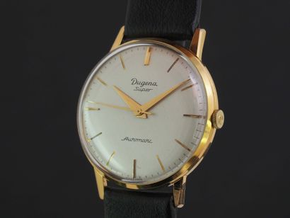 DUGENA
Montre de poignet plaqué or. Boitier...