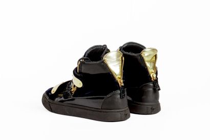 GIUSEPPE ZANOTTI
Pair of black leather and...