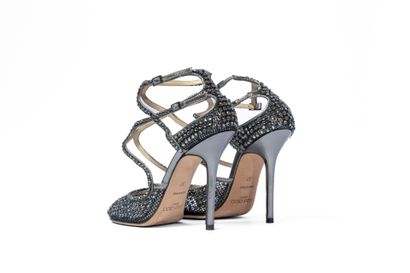 JIMMY CHO 
Silver pumps adorned with synthetic...