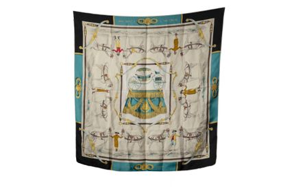 HERMES
Silk square.
Harnais à l'anglaise