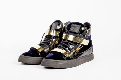 GIUSEPPE ZANOTTI
Pair of black leather and...