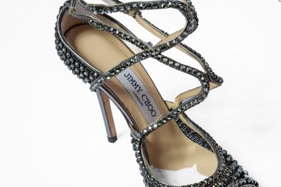 JIMMY CHO 
Silver pumps adorned with synthetic...
