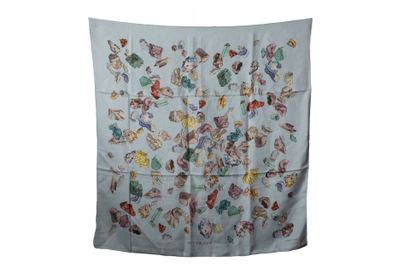 HERMES 
Silk square.
Minéraux