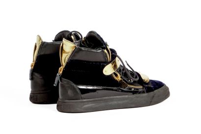 GIUSEPPE ZANOTTI
Pair of black leather and...