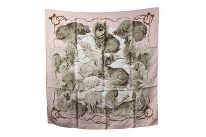 HERMES 
Silk square.
Pékinois
