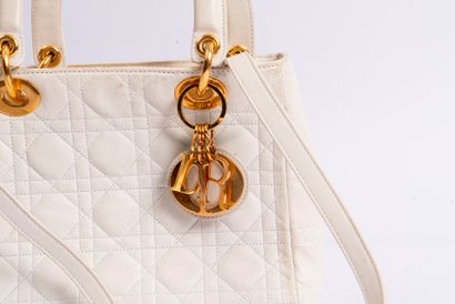 CHRISTIAN DIOR
Lady Dior bag in white quilted...
