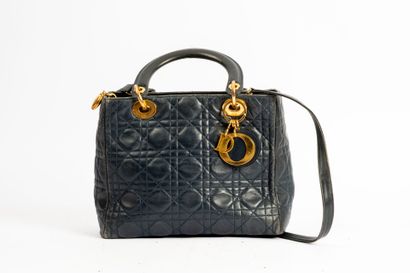 CHRISTIAN DIOR
Lady Dior bag in navy blue...