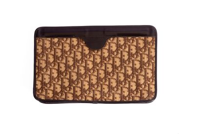 CHRISTIAN DIOR
Brown slanted canvas clutch...
