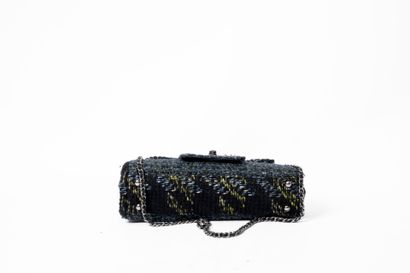 CHANEL
Tweed flap bag, black damask nylon...