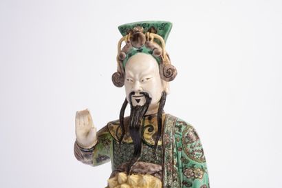 CHINA, 20th century
Enameled porcelain statuette...