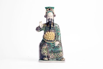 CHINA, 20th century
Enameled porcelain statuette...