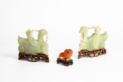 CHINA, 20th century
Meeting of three carved...
