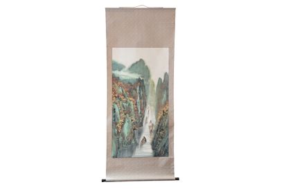 CHINA, 20th century
Pair of ink-painted paper...