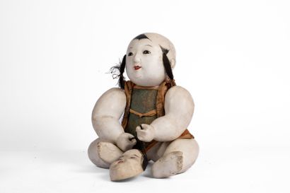 CHINA, 19th century
Composition doll, embroidered...
