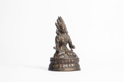 TIBET, 20th century
Bronze subject with brown...