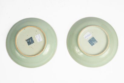CHINA, 19th century 
Suite of two celadon...