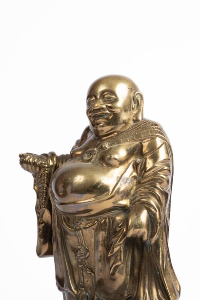 CHINA, 20th century
Bronze subject with golden...