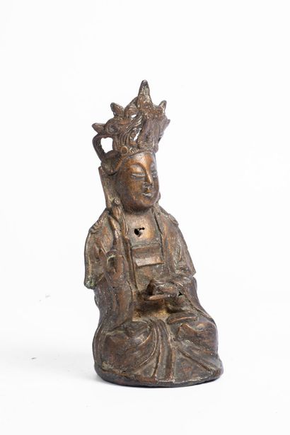 CHINA, 20th century
Bronze subject with brown...