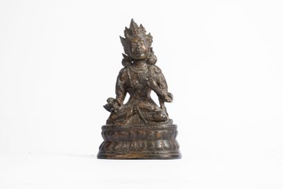 TIBET, 20th century
Bronze subject with brown...