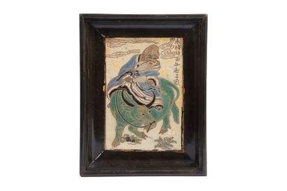 VIETNAM, circa 1900
Enameled ceramic plaque...