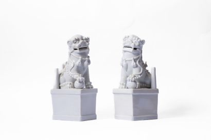 CHINA, 20th century
Pair of white enameled...