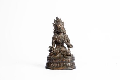 TIBET, 20th century
Bronze subject with brown...