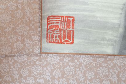 CHINA, 20th century
Pair of ink-painted paper...