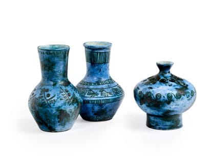 Jacques BLIN (1920-1995)
Suite of three blue...