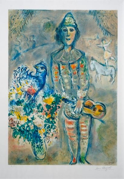 Marc CHAGALL (1887-1985)
Large circus figure.
Justified...
