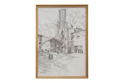 Guy CHATEL (XXe)
Vue d'église
Encre noir...