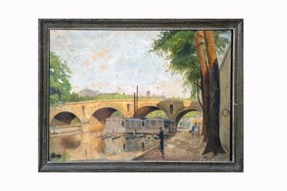 Ecole française XXe siècle
Pont neuf
Huile...