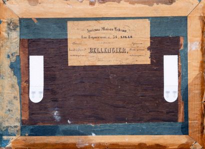 Ecole flamande (XVIII)
Moulins en hiver 
Huile...
