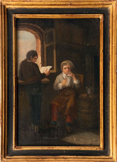 ÉCOLE DU XIXe
Scène d'intérieure animée
Huile...