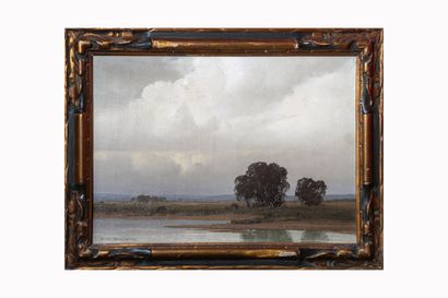 Ecole française (XX)
Paysage lacustre
Huile...