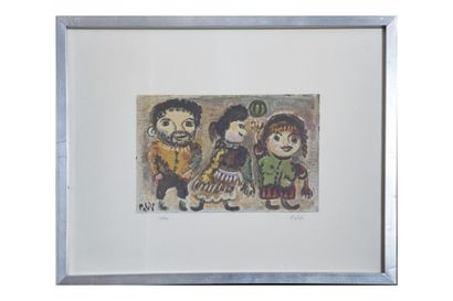 PALVI (XXe)
Trois personnages
Lithographie...