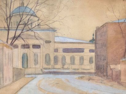 Ecole russe (XIX-XX siècle)
Cour près d'une...