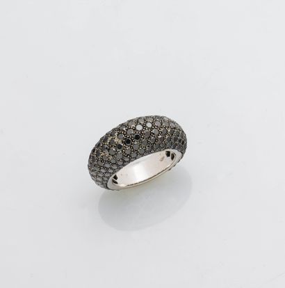 Bague jonc en or gris 18 carats (750 millièmes)...