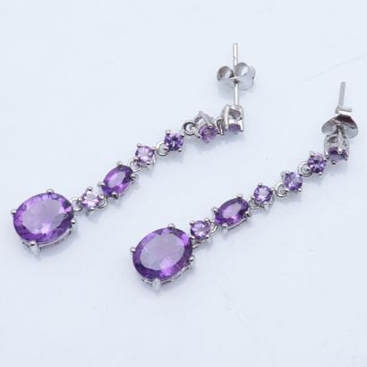 Paire de pendants d'oreilles en argent (925...