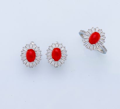 Parure en argent (925 millièmes) composée...