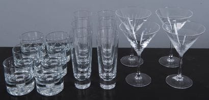 Partie de service en cristal comprenant 6...