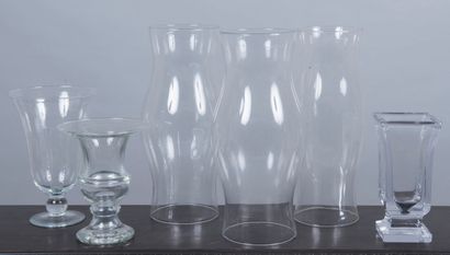 Lot de verrerie comprenant : 3 photophores...