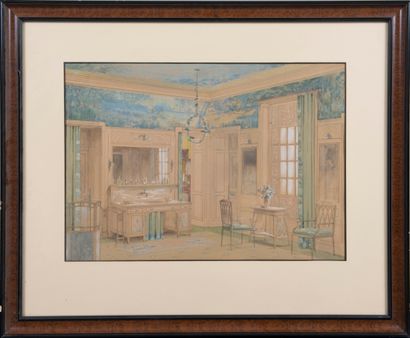 Suite de deux aquarelles :

- intérieur de...