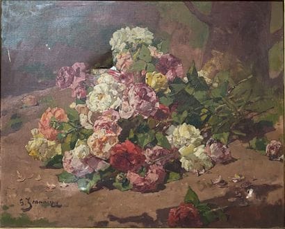 G. JEANNIN,

Nature morte aux roses

Huile...