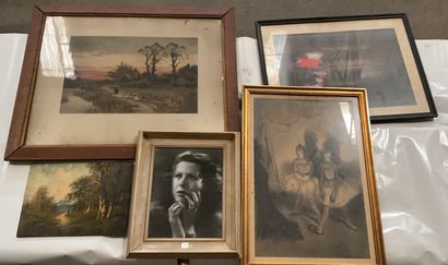 Lot comprenant : 

- Twilight, gravure en...