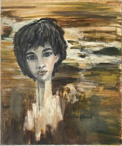 Lot comprenant :

- CLAVEL, portrait de femme,...