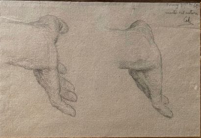 Lot comprenant : 

- Femme agenouillée, crayon...