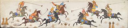 Lot de deux peintures orientales sur os 

20...