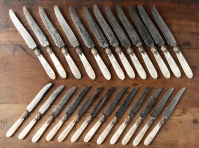 Lot de 12 petits couteaux et 12 grands couteaux,...